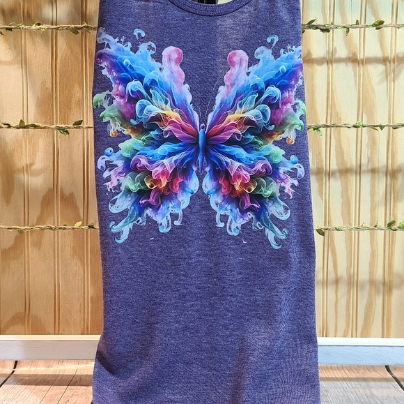 Vibrant Butterfly Illusions Design Tank Top - Picture 6 of 10
